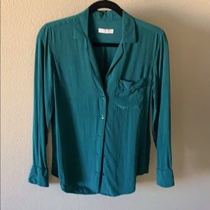 Equipment shirt blouse silk green